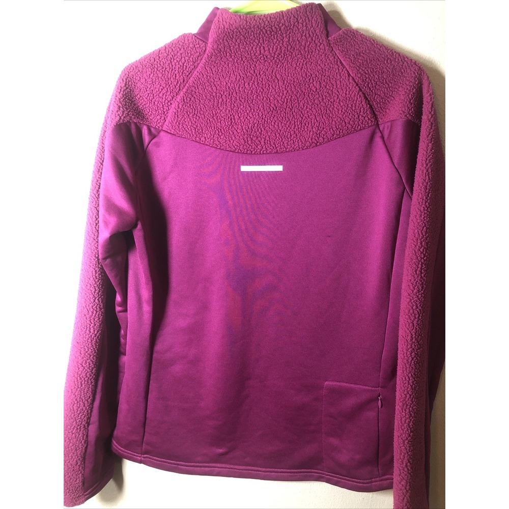 Adidas Mock Neck Pullover Sweatshirt Women's Size Medium Purple Sherpa Fleece - Picture 9 of 12